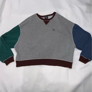 UO BDG Cropped Multi Sleeve Color Sweatshirt Size M